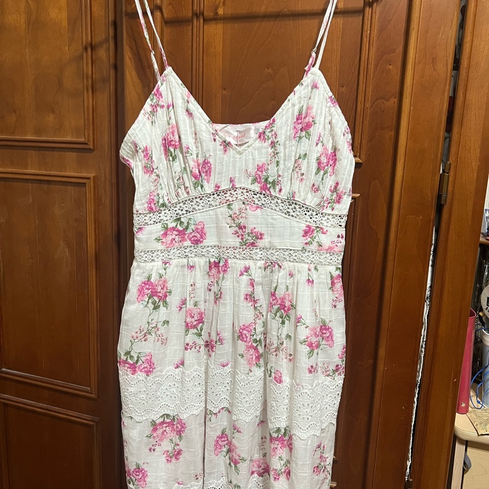 Floral Pink and White Mini Dress